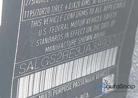 2018 Land Rover Range Rover 5.0L V8 Supercharged из США, поврежденный, VIN SALGS2RE3JA389370